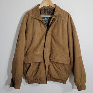 Rainforest Mens Jacket MEDIUM  Brown 100% Leather  Lined Bomber